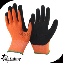 SRSAFETY 2016 new 13 gauge orange knitted nylon coated foam nitrile coated gloves safety working gloves